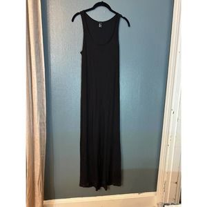 H&M Basic long black  jersey tank maxi dress sz S